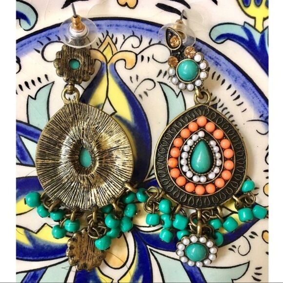 Brass Bohemian Teardrop Earring - Picture 3 of 8